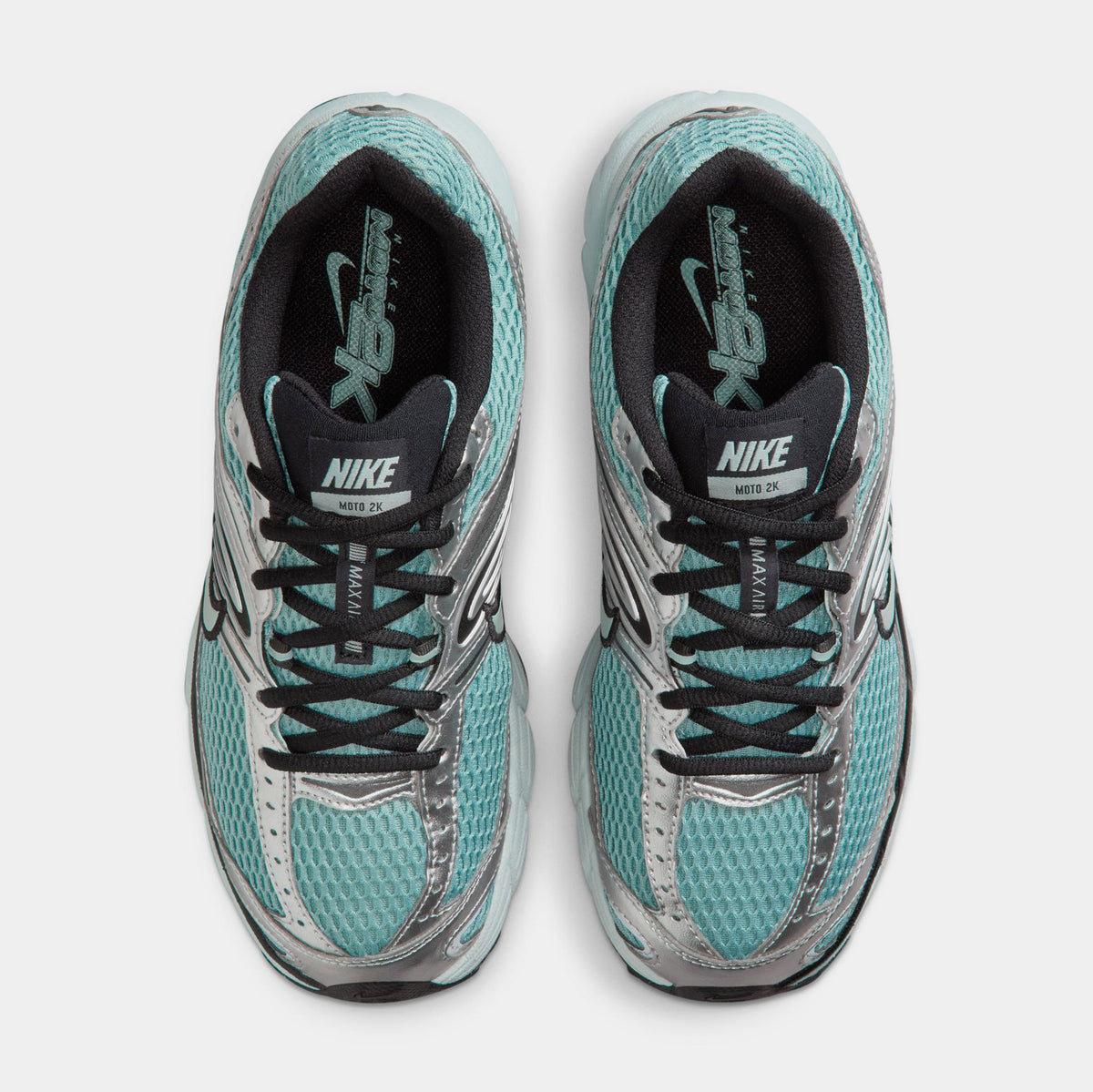 Exclusive Air Max Moto Womens Running Shoes (Cannon/Black/Metallic Silver/Green Haze) — 5 — Side View