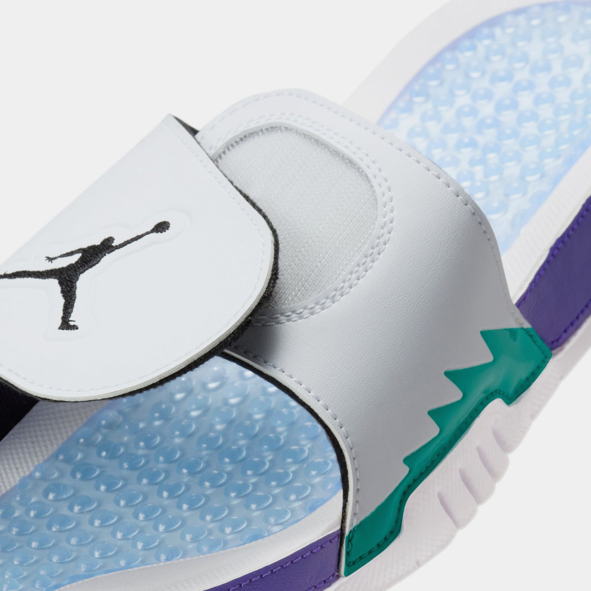 Exclusive Hydro 5 Retro Slides Mens Sandals (White/New Emerald/Grape Ice/Black) — 8 — Top View
