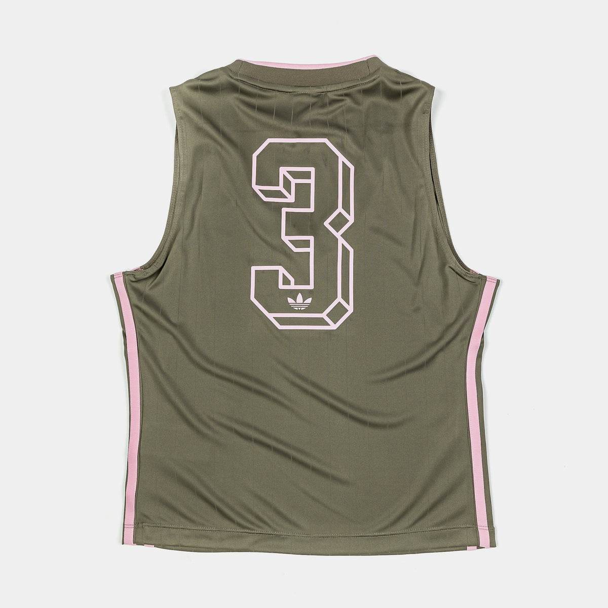 Exclusive Soccer Summer V Neck Tank Womens Short Sleeve (Olive/Pink) — XS — Side View