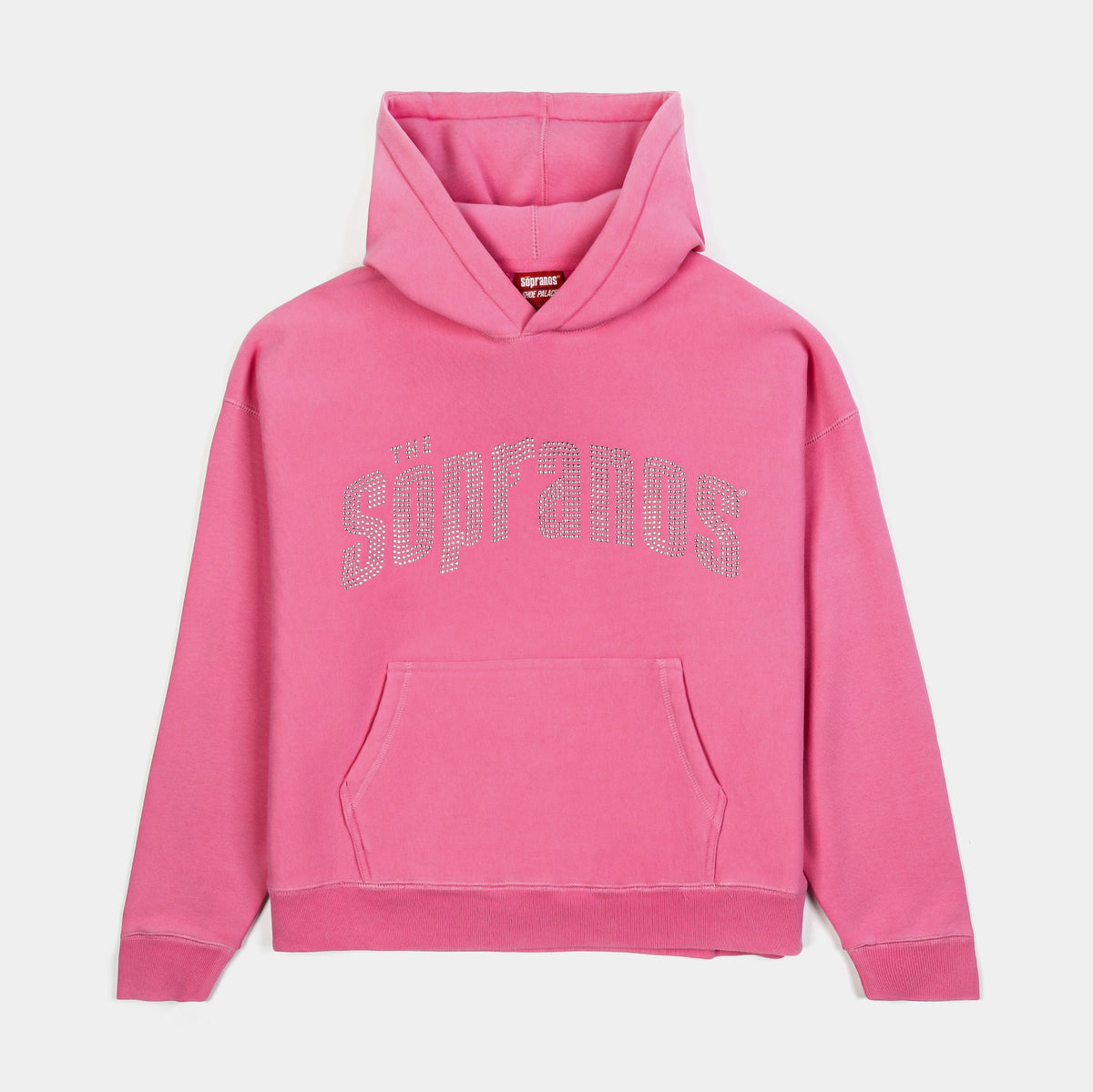 Exclusive SP x Sopranos Logo Washed Pullover Womens Hoodie (Pink) — XS — Front View