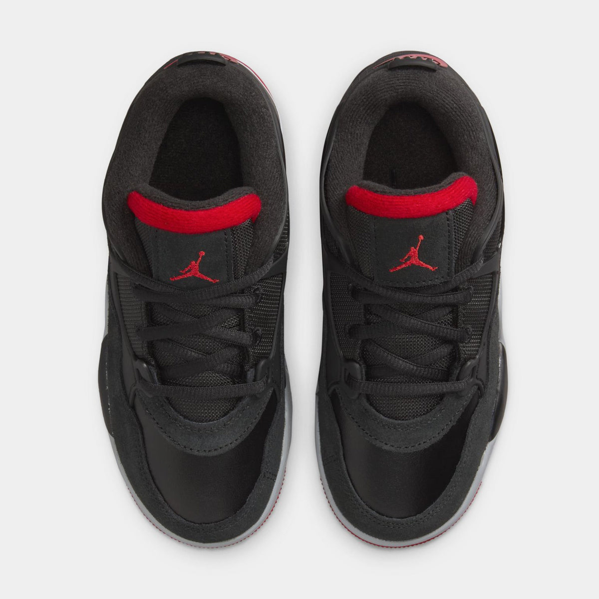 Exclusive Air Jordan 4 RM Preschool Lifestyle Shoes (Black/Wolf Grey/White/Varsity Red) — 10.5C — Side View