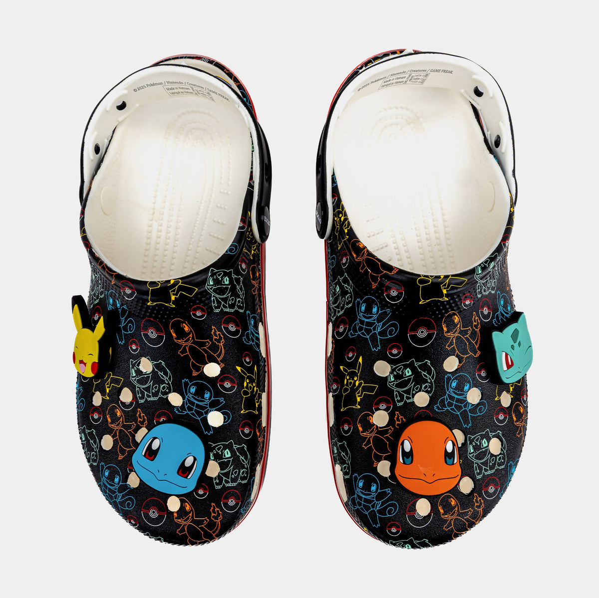 Exclusive Pokemon Classic Clog Mens Sandals (Black/Orange) — 3 — Side View