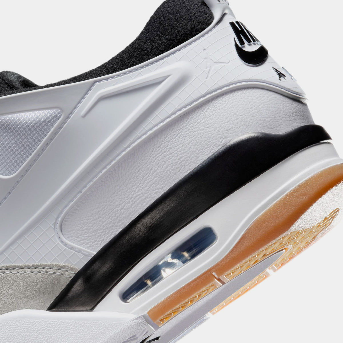 Exclusive Air Jordan 4 RM Mens Lifestyle Shoes (White/Black/Gum) — 7 — Lifestyle View