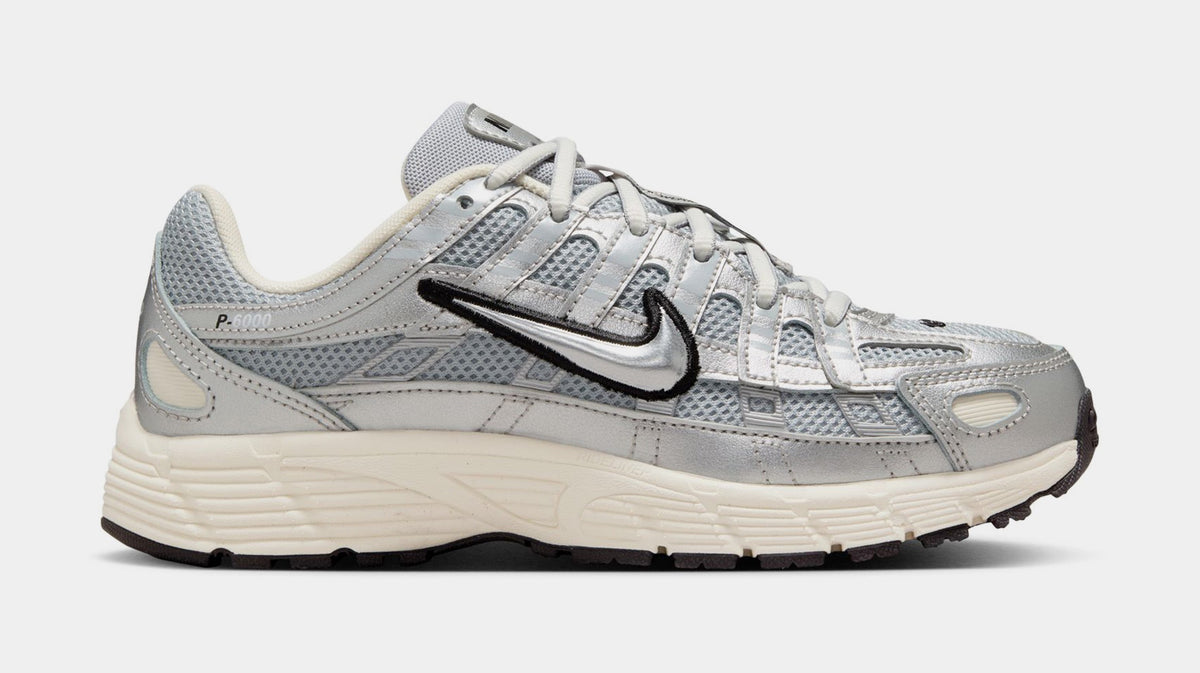 Exclusive P 6000 Grade School Running Shoes (Metallic Silver/Flat Silver/Cool Grey/Gym Red) — 3.5Y — Front View