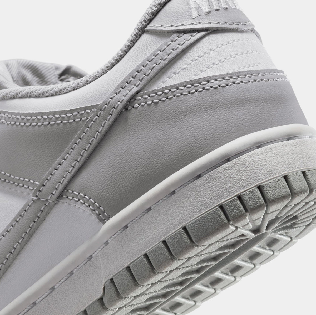 Exclusive Dunk Low Grade School Basketball Shoes (White/Light Grey/White) — 3.5Y — Lifestyle View