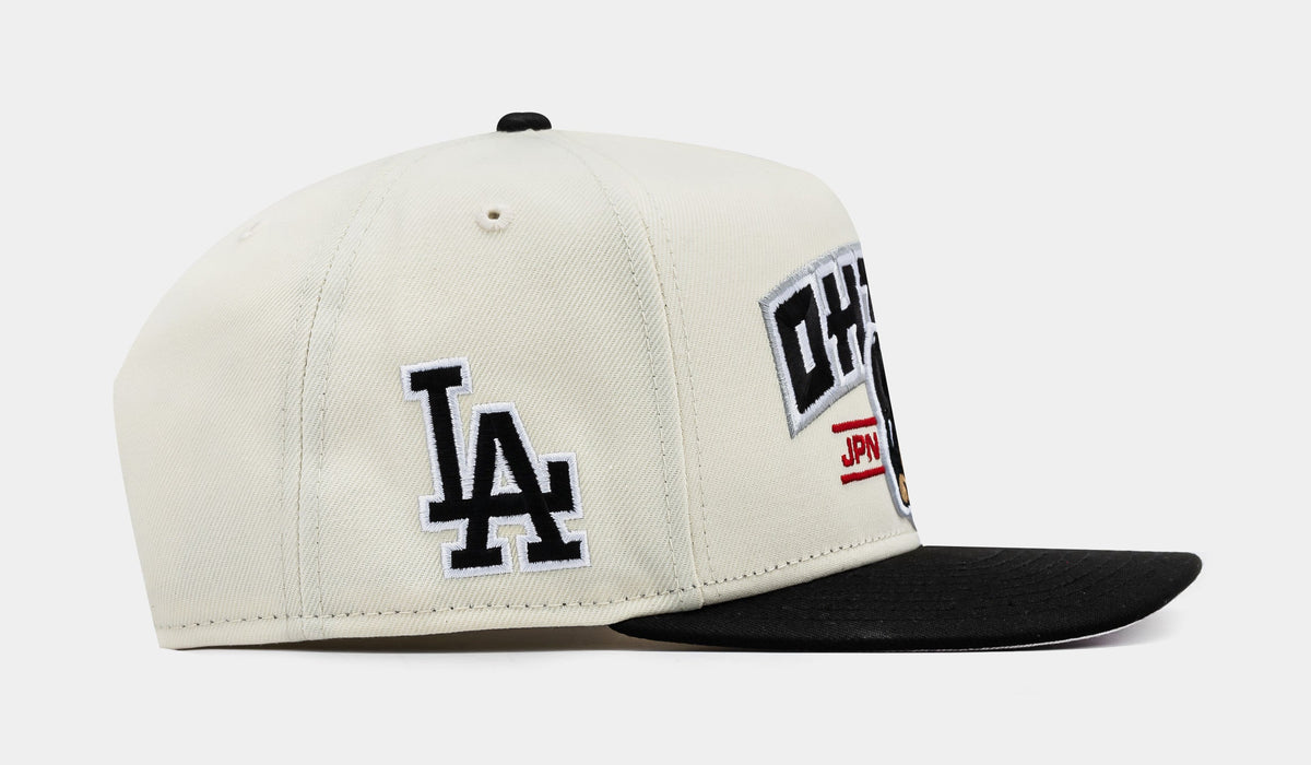 Exclusive Shoe Palace Exclusive Los Angeles Dodgers Ohtani 950AF Snapback Mens Hat (Beige/Black) — OS — Side View