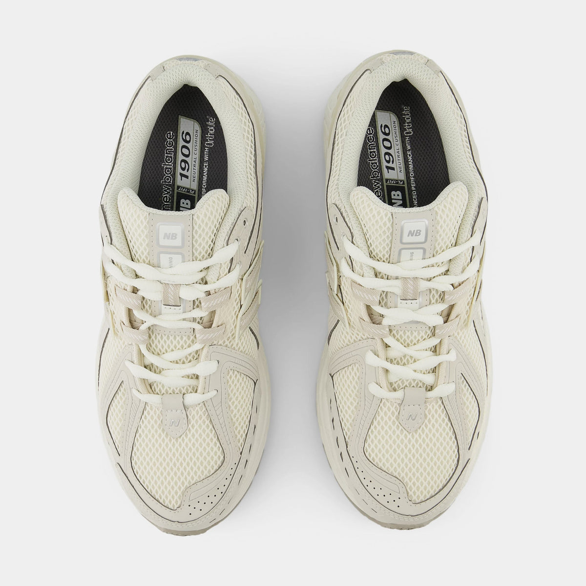 Exclusive 1906 Mens Running Shoes (Beige/Grey) — 4 — Back View