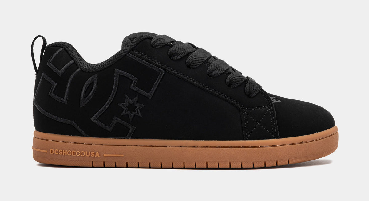 Exclusive Court Graffik Mens Skate Shoes (Black/Gum) — 7 — Front View