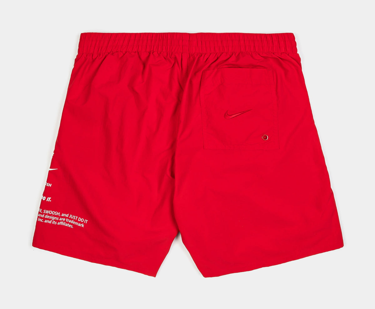 Exclusive Swim Breaker Fully Lined Volley 7" Mens Shorts (Red/White) — S — Side View
