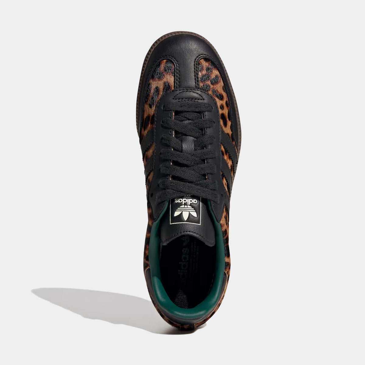 Exclusive Samba OG Cheetah Womens Lifestyle Shoes (Core Black/Collegiate Green/Cream White) — 5 — Side View