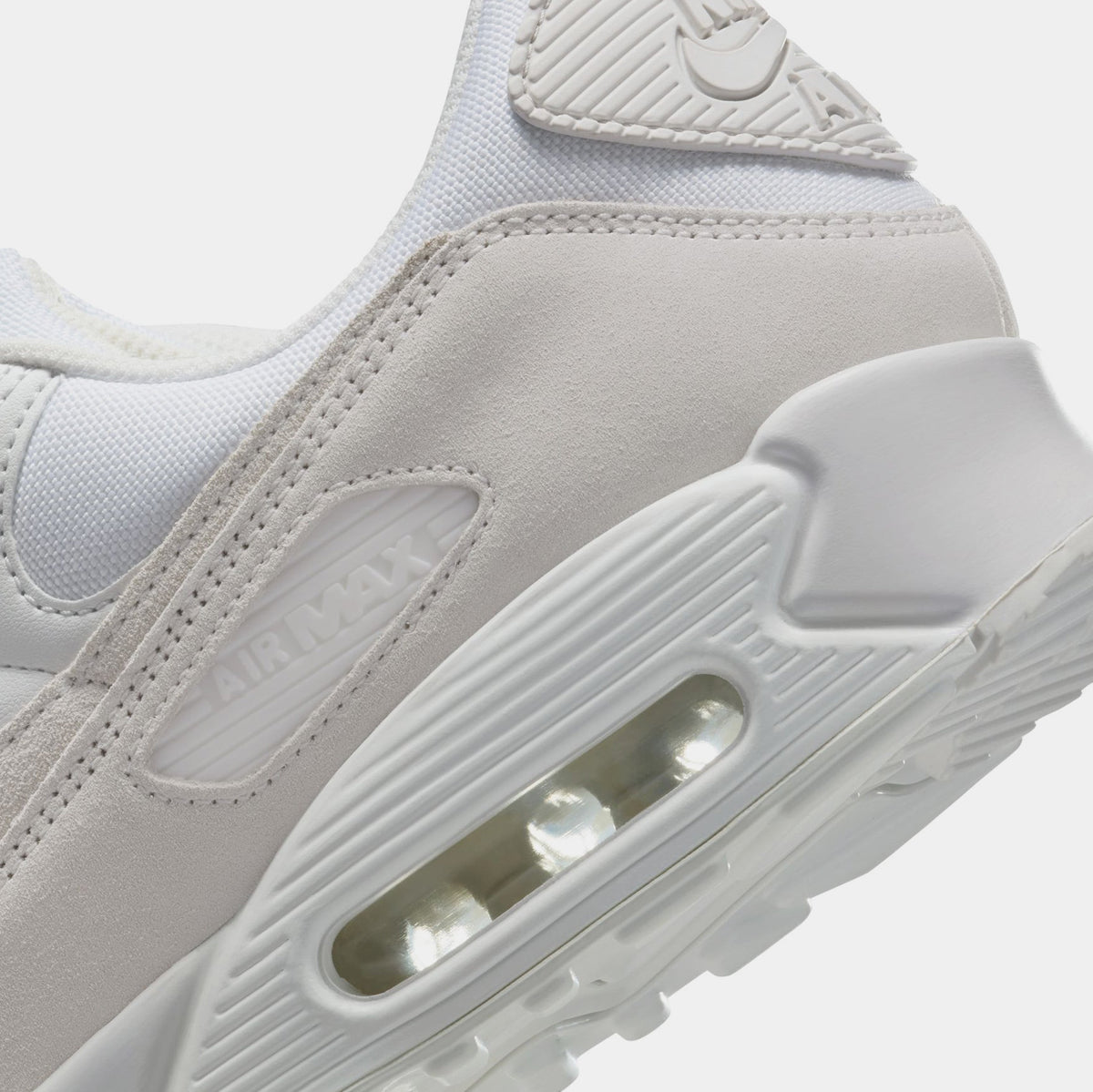 Exclusive Air Max 90 Mens Running Shoes (White/Photon Dust/Summit White/Platinum Tint) — 6 — Top View