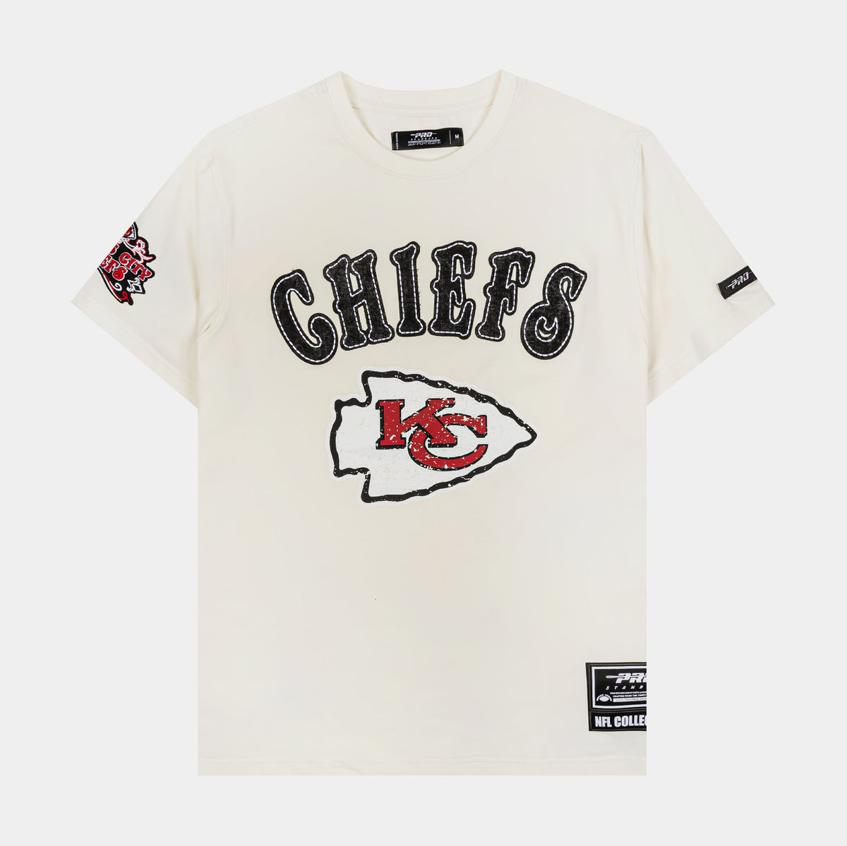 Exclusive Kansas City Chiefs Athletics Logo Mens Short Sleeve Shirt (White/Red) — S — Front View