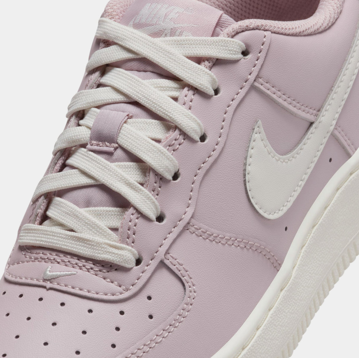 Exclusive Air Force 1 Grade School Lifestyle Shoes (Particle Rose/Sail) — 1Y — Detail View