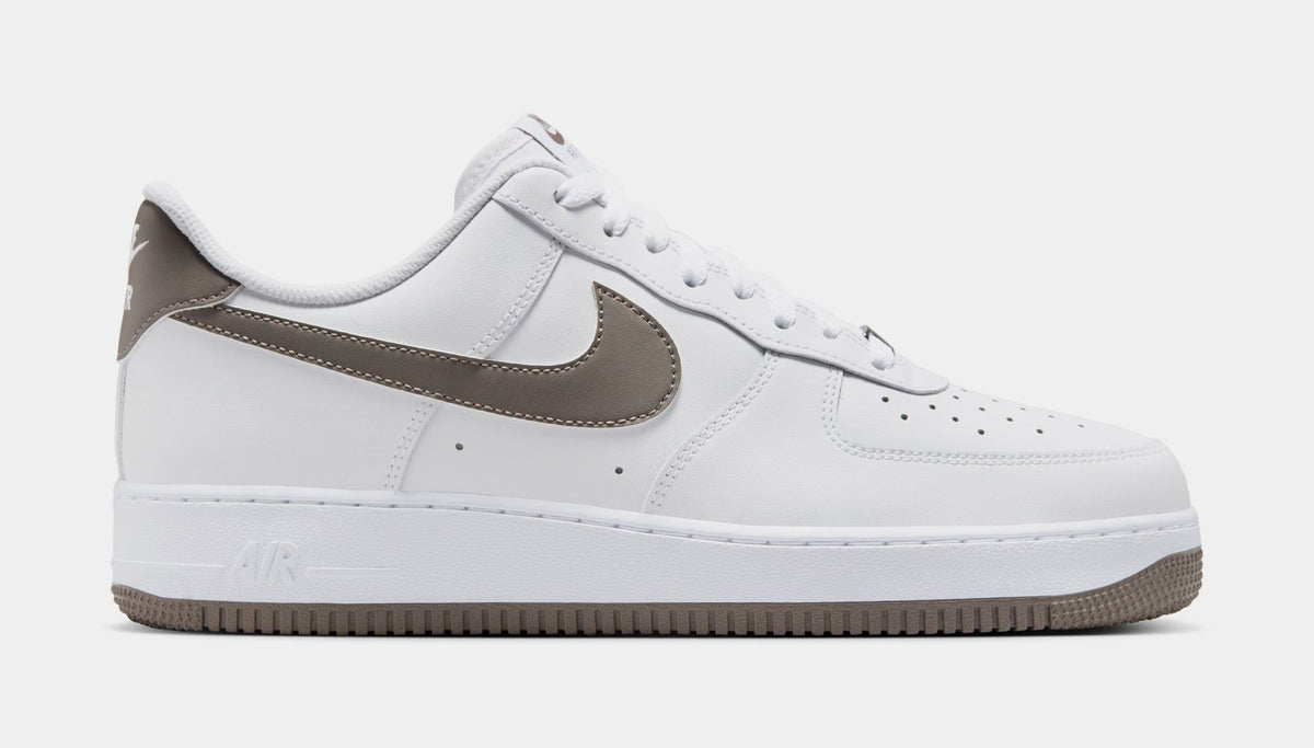 Exclusive Air Force 1 Mens Lifestyle Shoes (White/Cave Stone) — 6 — Front View