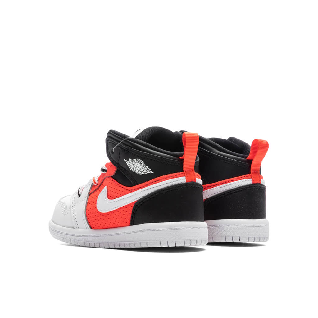 Jordan 1 Mid SE (TD) Toddler Basketball Sneakers – Black/White/Infrared – FB4419-016