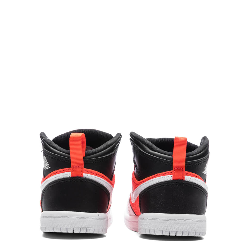 Jordan 1 Mid SE (TD) Toddler Basketball Sneakers – Black/White/Infrared – FB4419-016