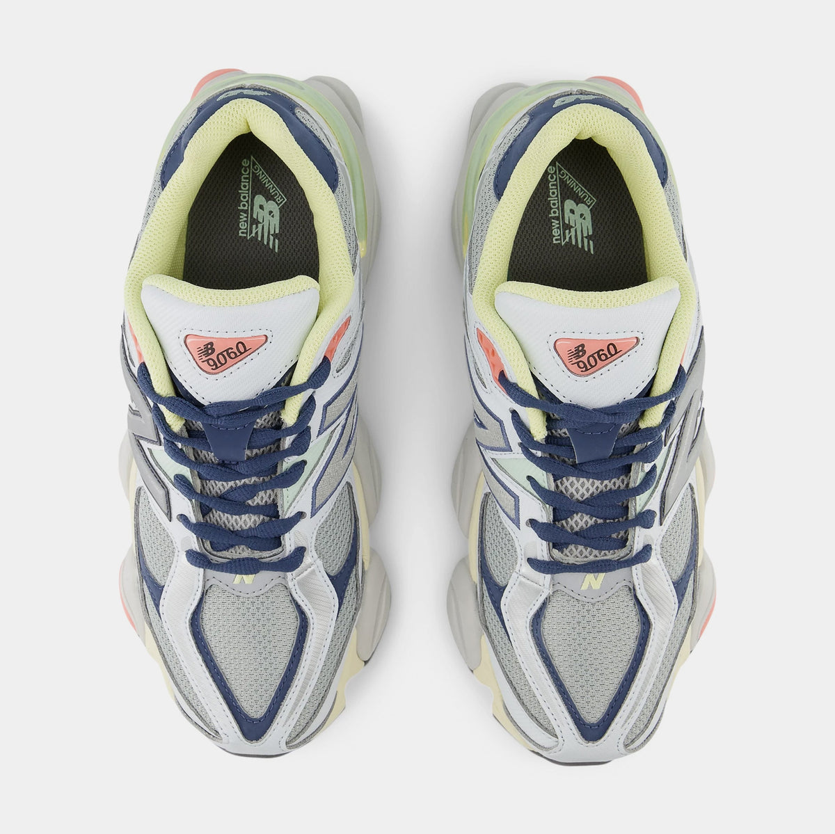 Exclusive 9060 Mens Lifestyle Shoes (Grey/Yellow/Navy) — 8 — Side View