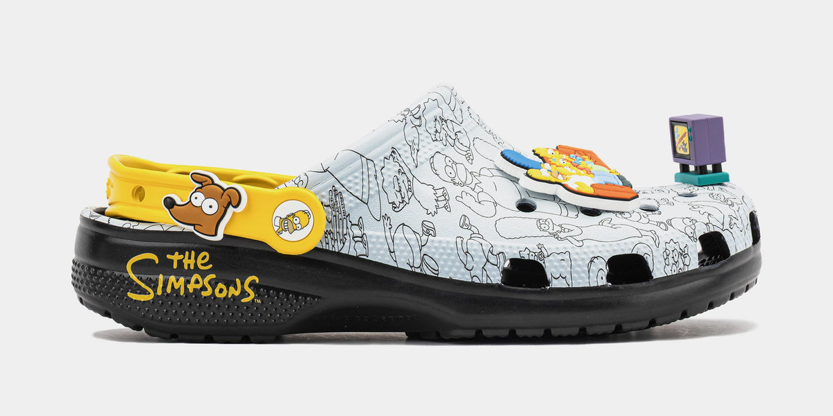 Exclusive The Simpsons Classic Clog Mens Sandals (Grey/Yellow) — 3 — Front View