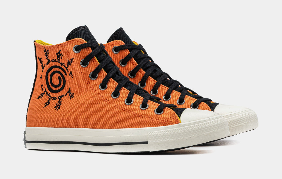 Exclusive Chuck Taylor All Star x Naruto Mens Lifestyle Shoes (Orange/White) — 4 — Top View