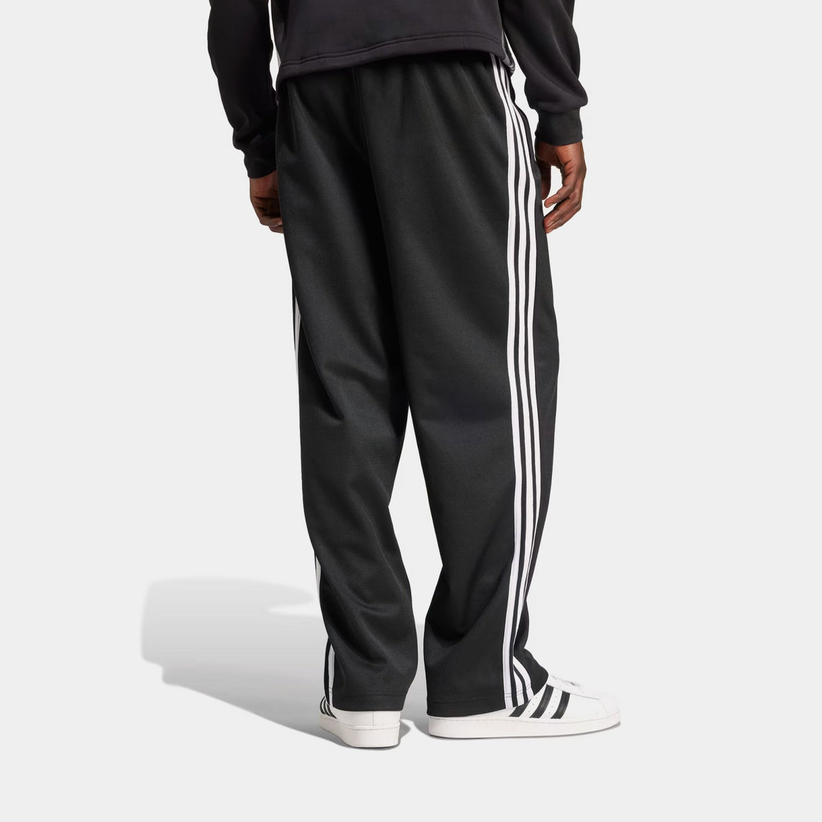 Exclusive Adicolor Baggy Firebird Track Mens Pants (Black) — S — Side View
