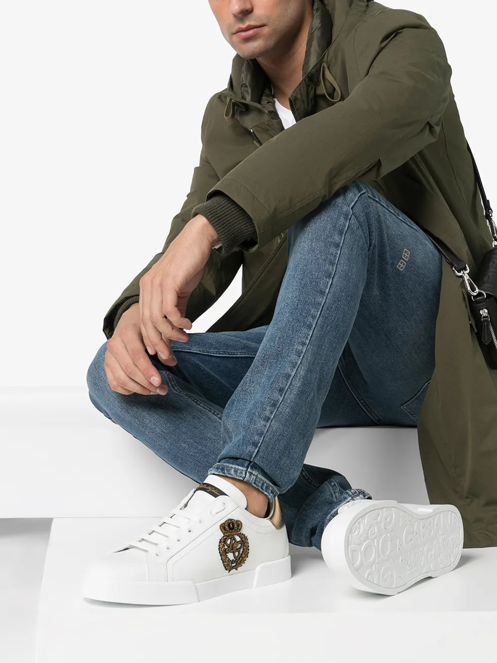 Portofino Crown-Patch Leather