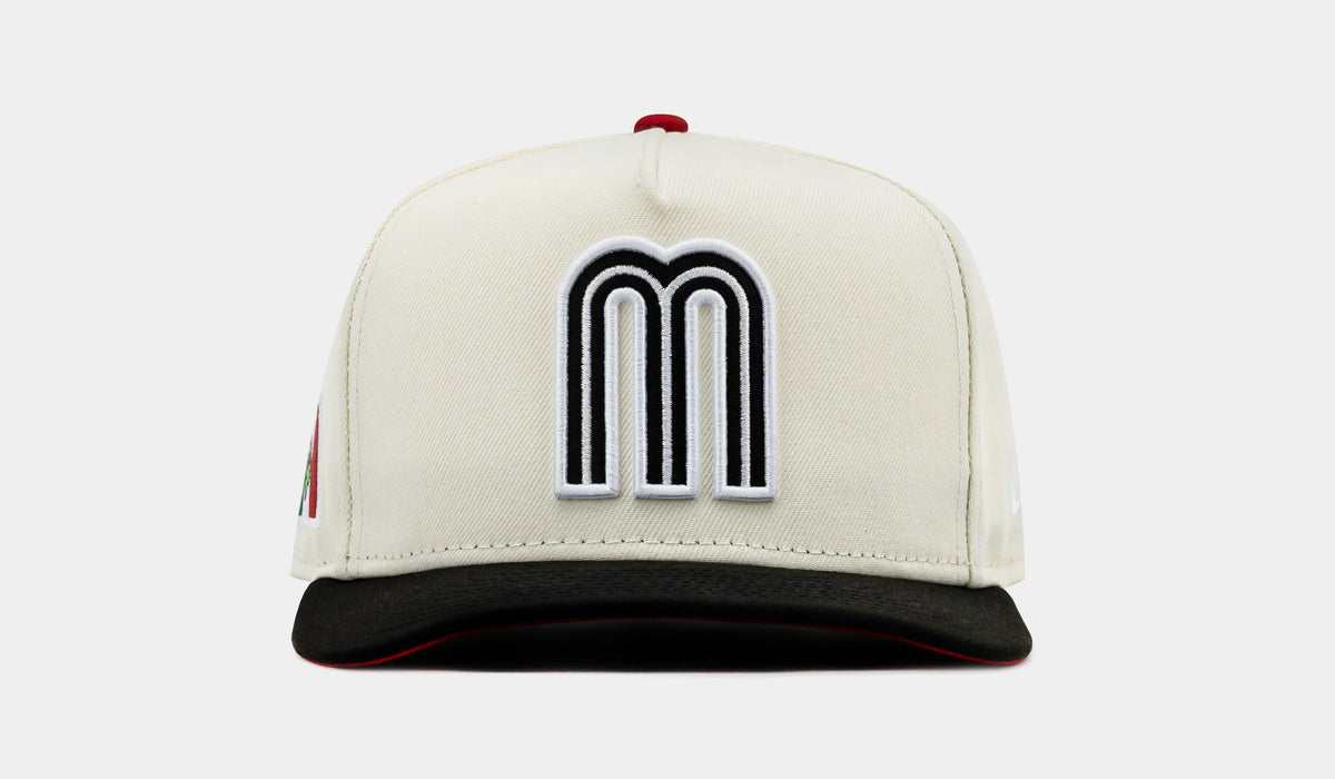 Exclusive Shoe Palace Exclusive Mexico 950AF Snapback Mens Hat (Beige/Black) — OS — Front View