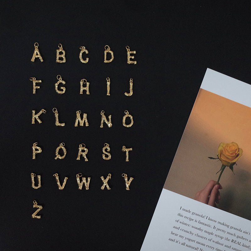 Exclusive 14K Gold-plated 26 Bamboo Letter Anklets — A — Detail View