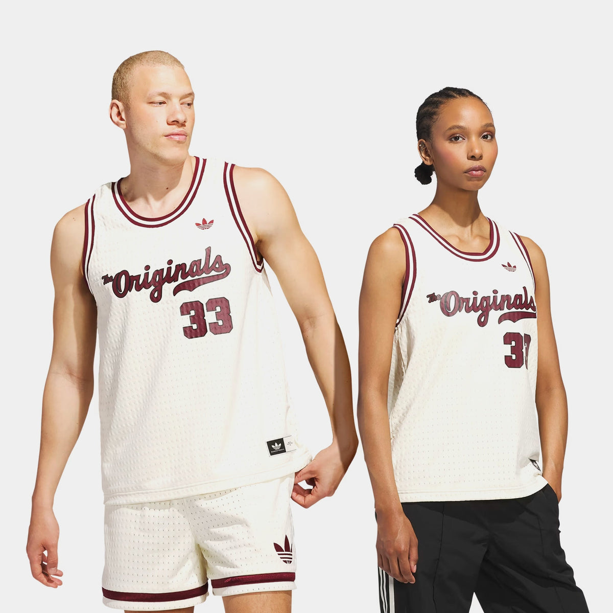 Exclusive Originals Basketball Mens Jersey (Biege/Red) — S — Front View