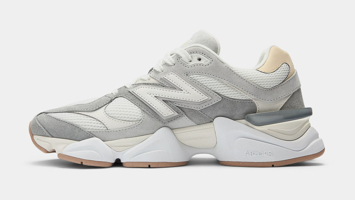 Exclusive 9060 Mens Lifestyle Shoes (Grey/Beige) — 4 — Back View