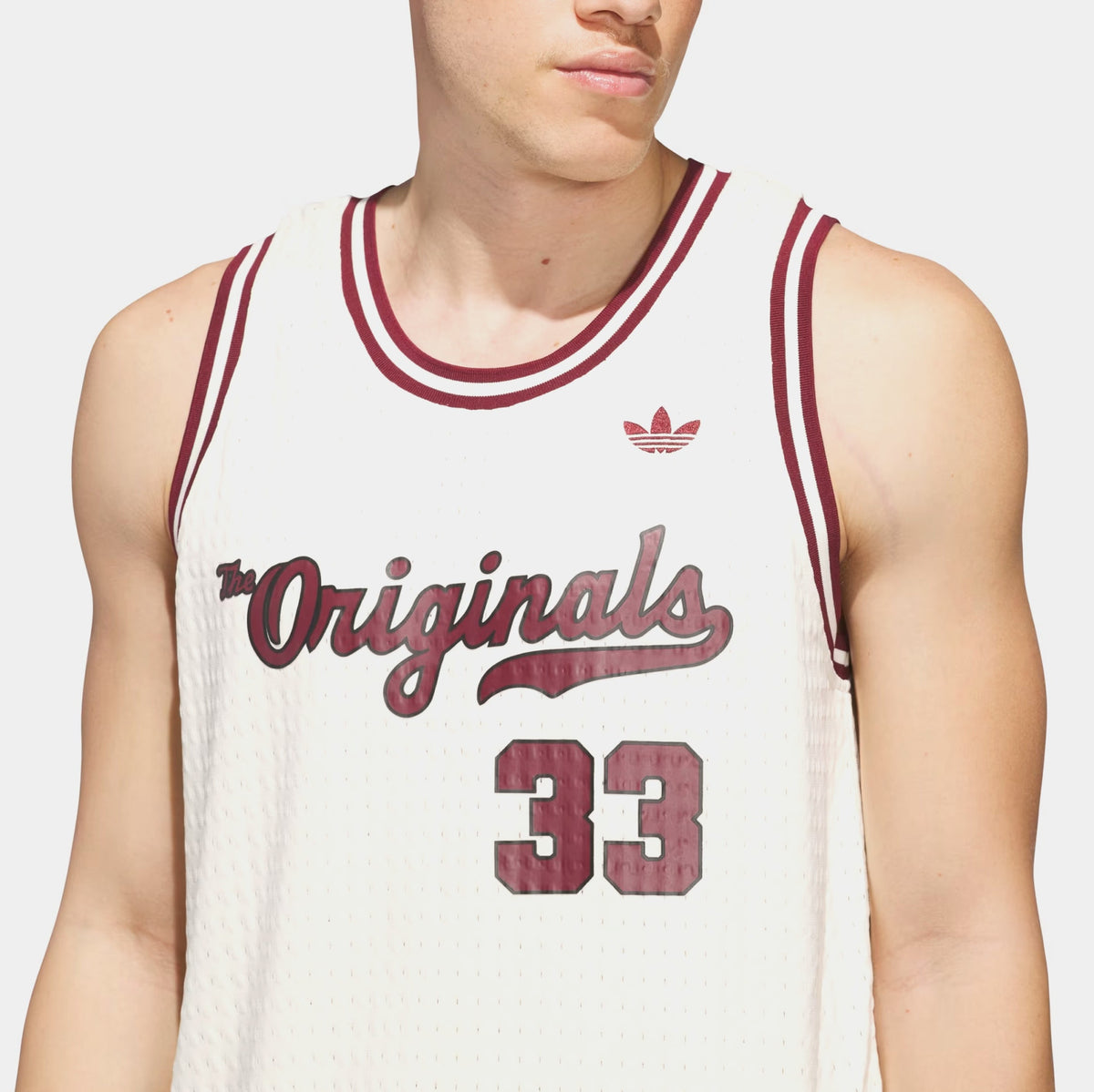 Exclusive Originals Basketball Mens Jersey (Biege/Red) — S — Back View