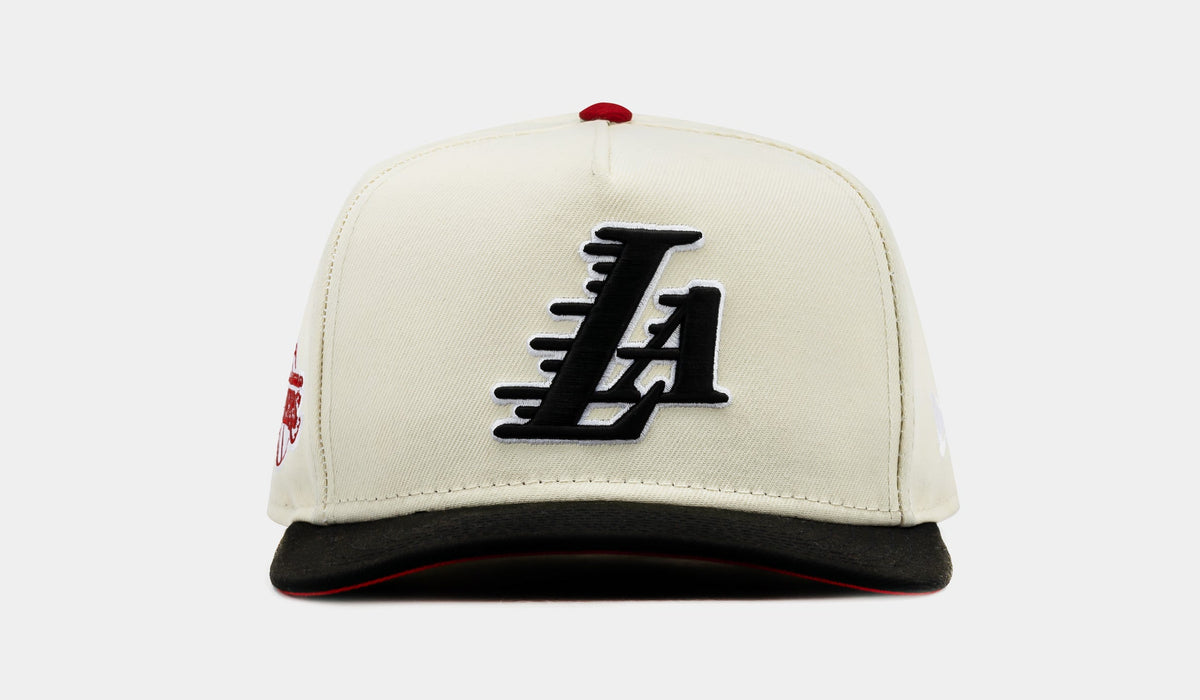 Exclusive Shoe Palace Exclusive Los Angeles Lakers 950AF Snapback Mens Hat (Beige/Black) — OS — Front View