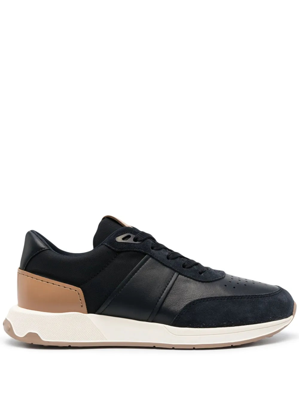 Leather-Trimmed Low-Top