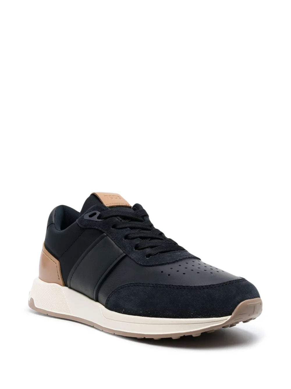 Leather-Trimmed Low-Top