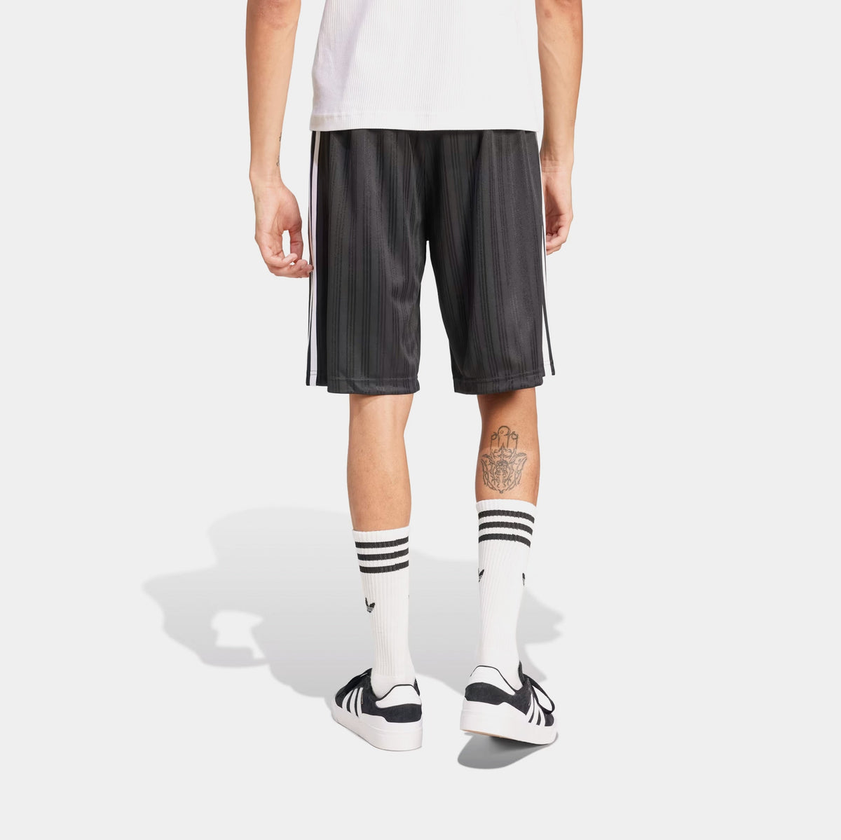 Exclusive Adicolor Poly Mens Shorts (Black/White) — S — Side View
