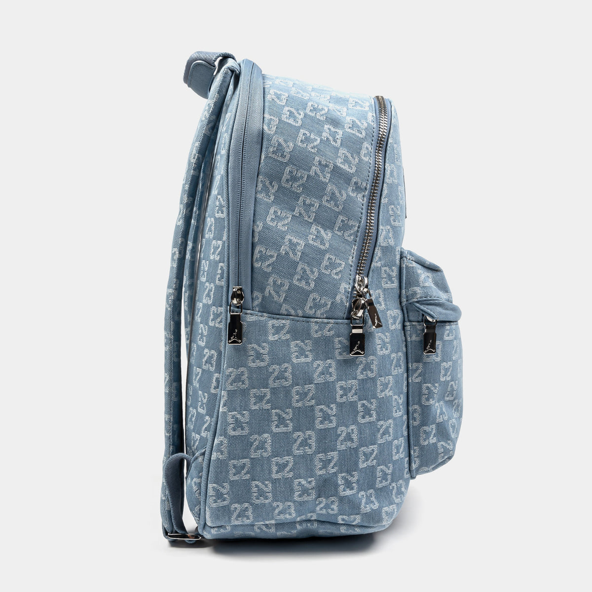 Exclusive Monogram Denim Mens Backpack (Blue) — OS — Back View