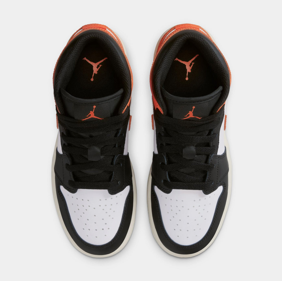 Exclusive Air Jordan 1 Mid Grade School Lifestyle Shoes (Starfish/White/Sail/Black) — 3.5Y — Side View