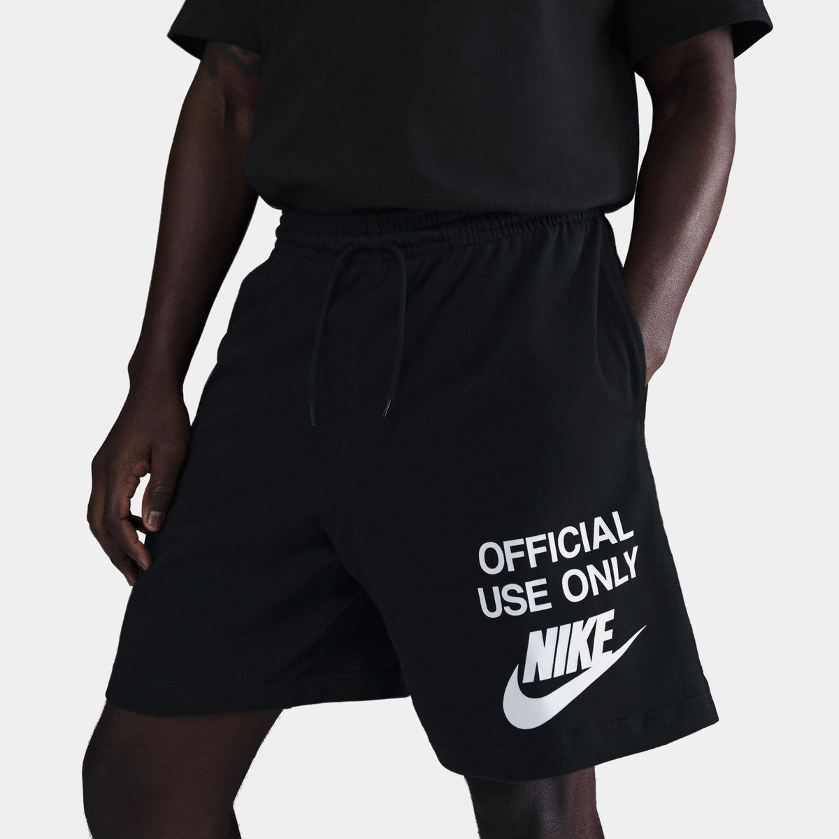 Exclusive Club Knit Official Mens Shorts (Black/Black/White) — S — Back View