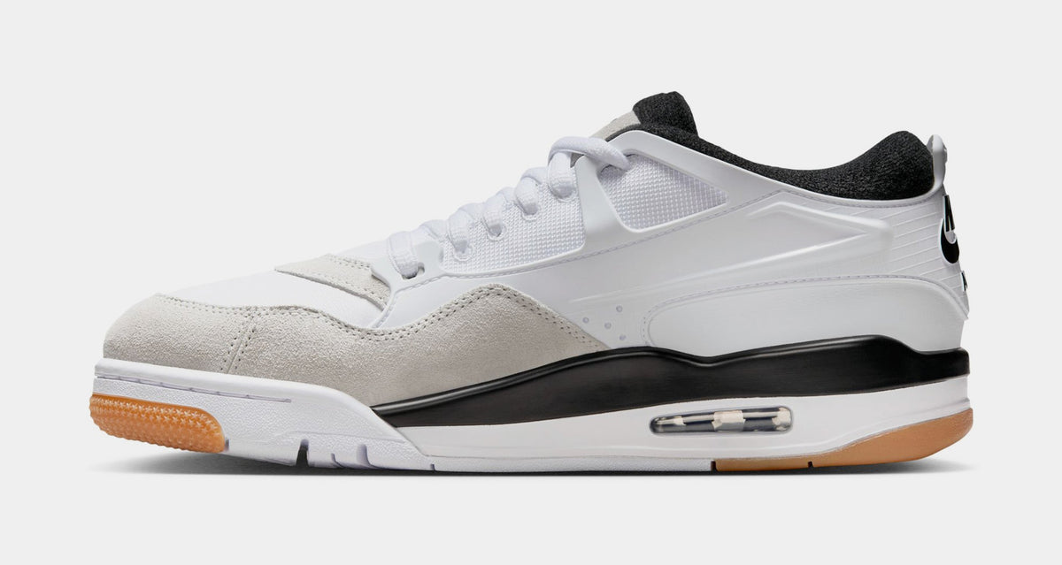 Exclusive Air Jordan 4 RM Mens Lifestyle Shoes (White/Black/Gum) — 7 — Back View
