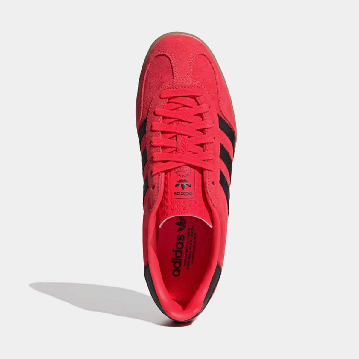 Exclusive Gazelle Indoor Mens Lifestyle Shoes (Lucid Red/Core Black/Gold Metallic) — 4 — Side View