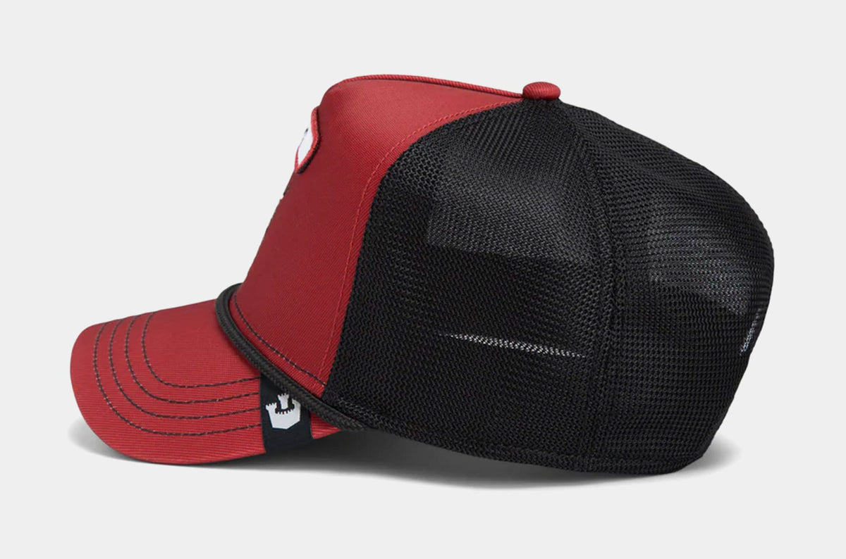 Exclusive GB2 Raging Bull Trucker Mens Hat (Red/Black) — OS — Side View