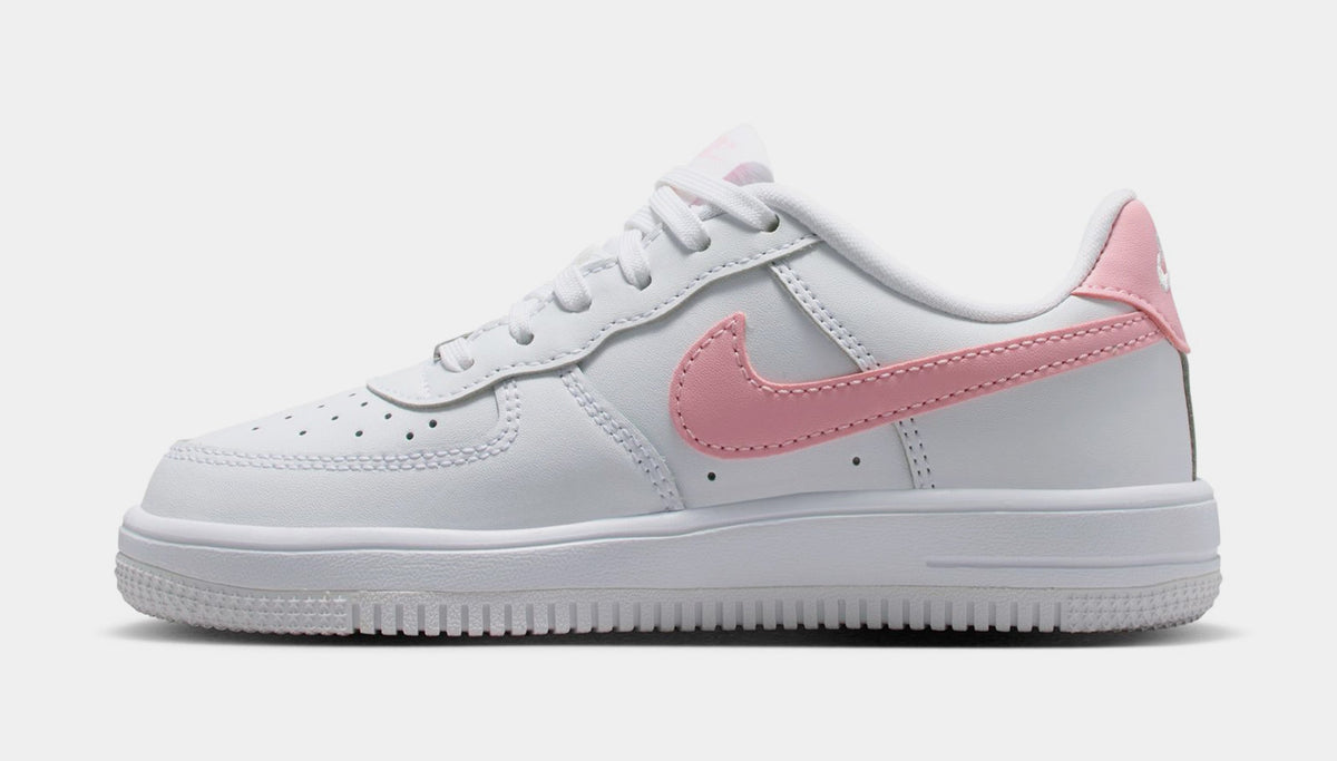 Exclusive Air Force 1 Low Preschool Lifestyle Shoes (White/Pink) — 10.5C — Back View