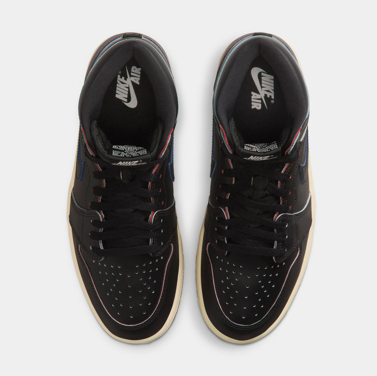 Exclusive Air Jordan 1 Retro High OG Black and Muslin Mens Lifestyle Shoes (Black/Black Muslin) — 4 — Side View