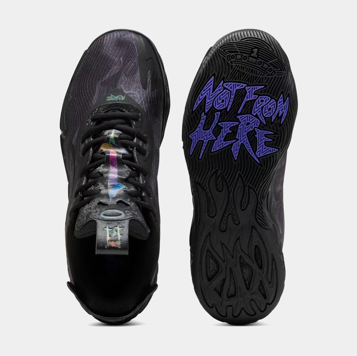 Exclusive MB.04 Dark Amethyst Mens Basketball Shoes (Black/Dark Amethyst) — 4 — Side View
