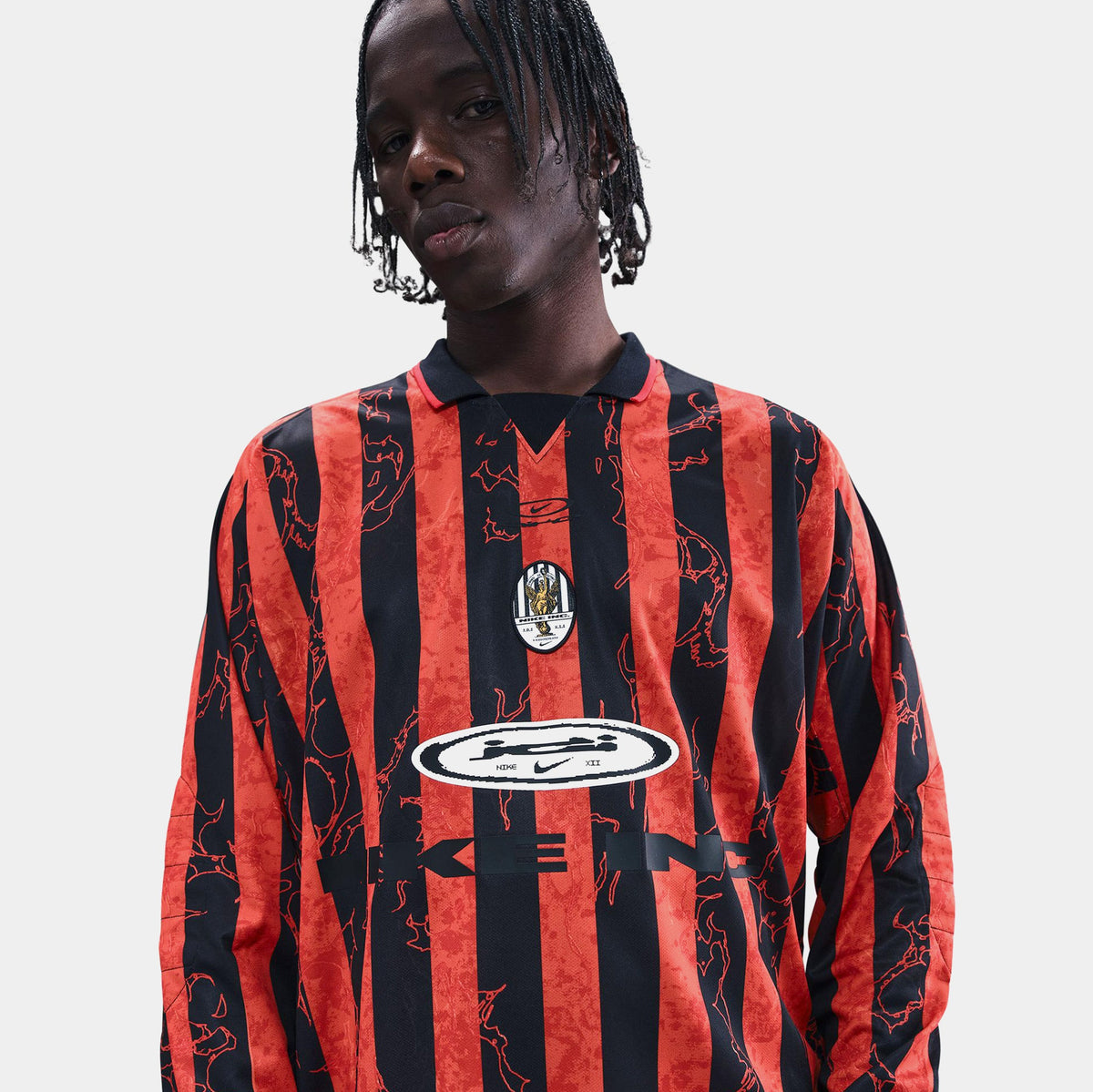 Exclusive Air VCTRY Long Sleeve Mens Jersey (Picante Red/University Red/Black) — S — Back View