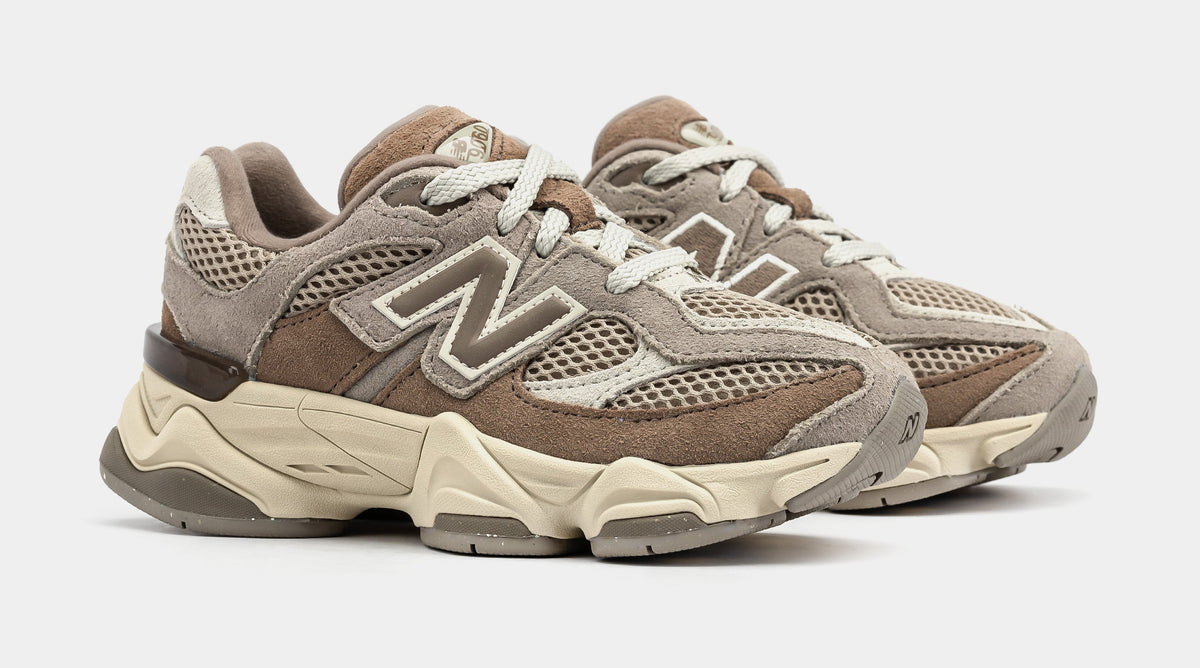 Exclusive 9060 Preschool Running Shoes (Mushroom/Arid Stone) — 10.5C — Top View