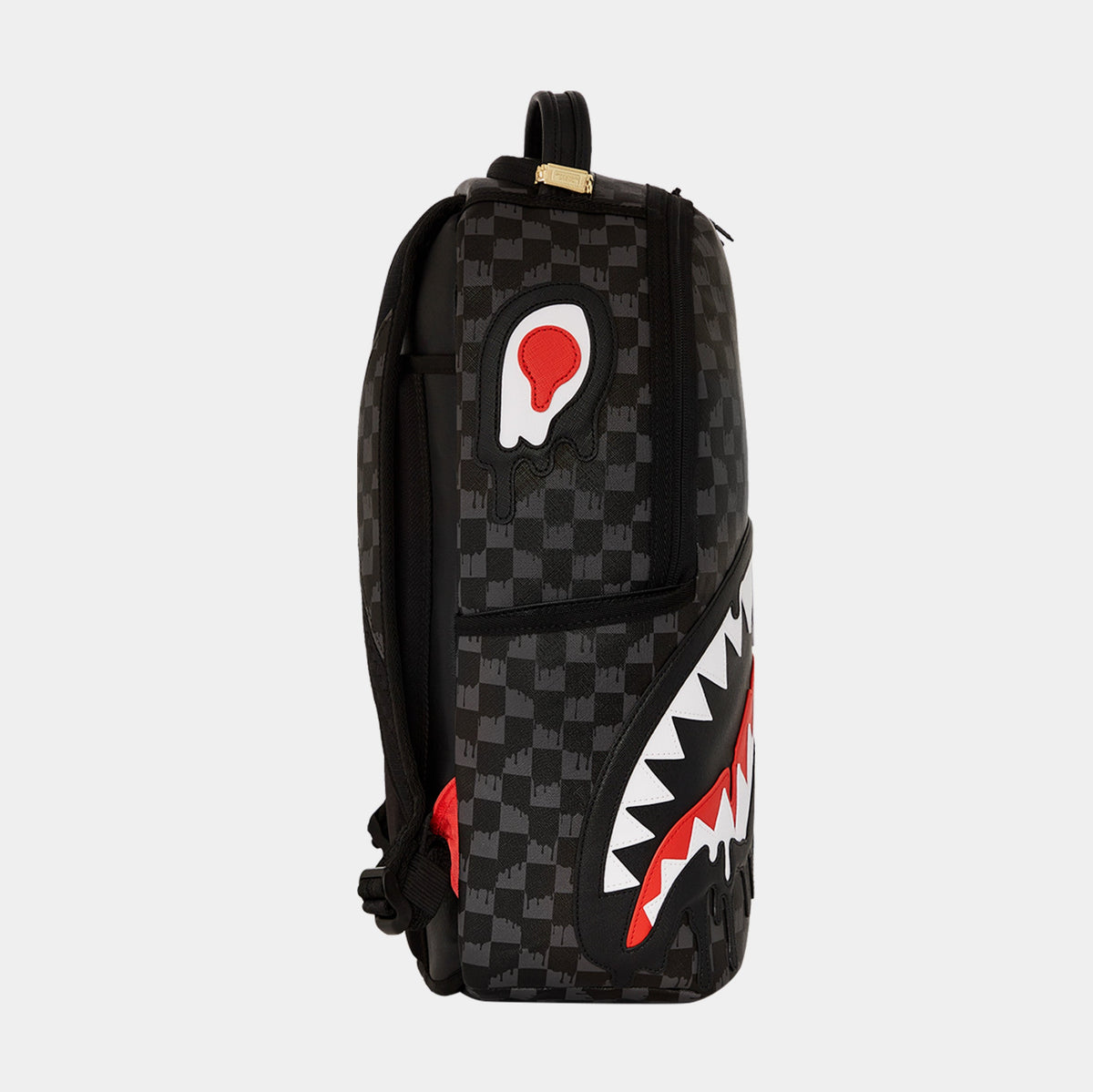 Exclusive Dripping Sharks In Paris Mens Backpack (Grey/Black) — OS — Back View