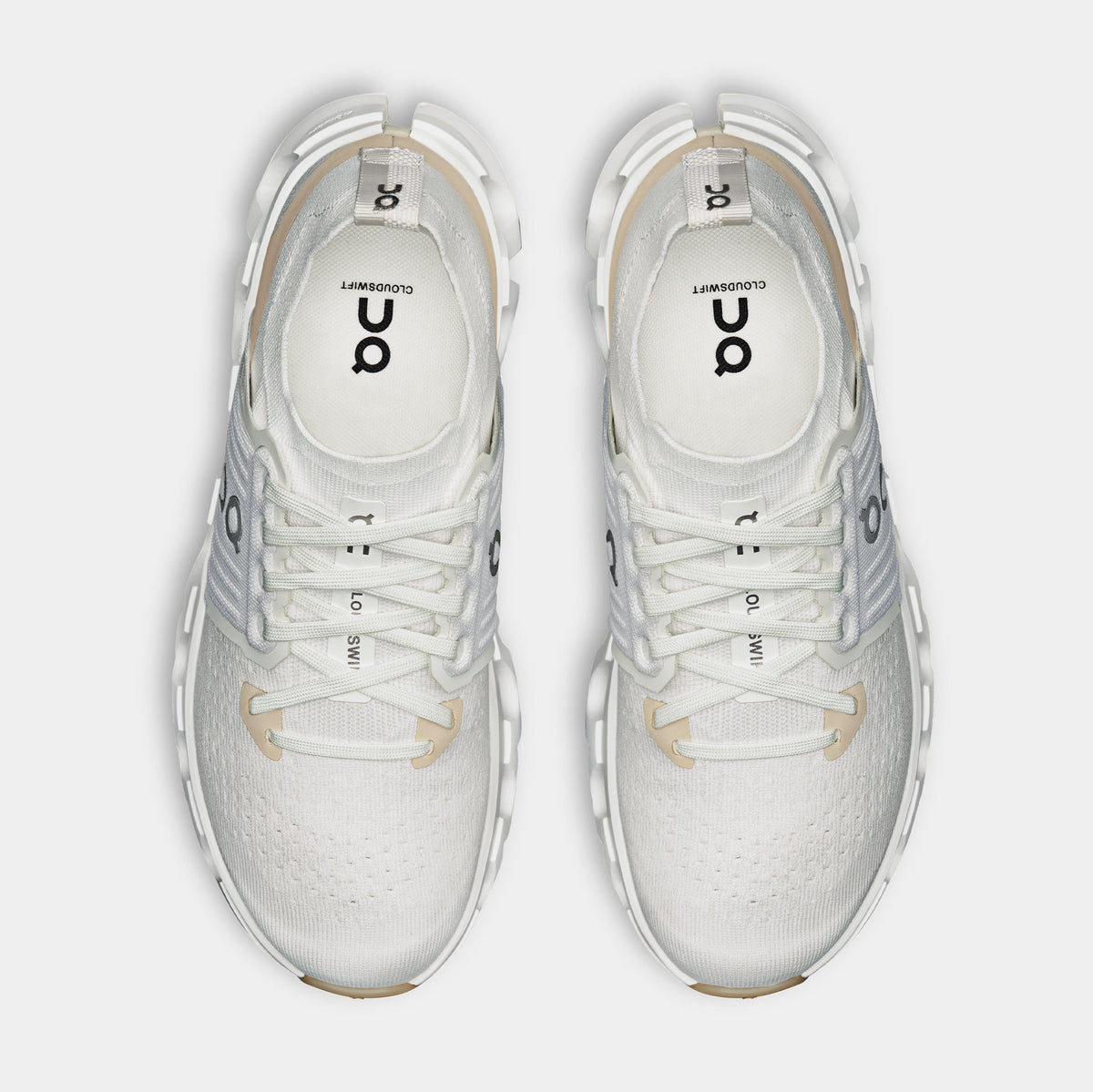 Exclusive Cloudswift 4 Womens Running Shoes (White/Cream) — 5 — Side View