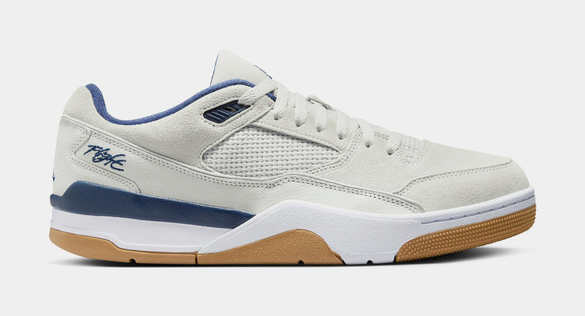 Exclusive Flight Court Mens Basketball Shoes (Neutral Grey/Midnight Navy/White) — 8 — Front View
