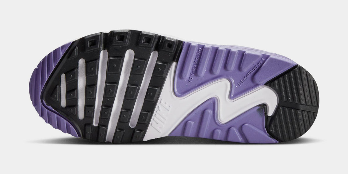 Exclusive Air Max 90 EasyOn Preschool Running Shoes (White/Light Grey/Dusty Amethyst) — 10.5C — Top View