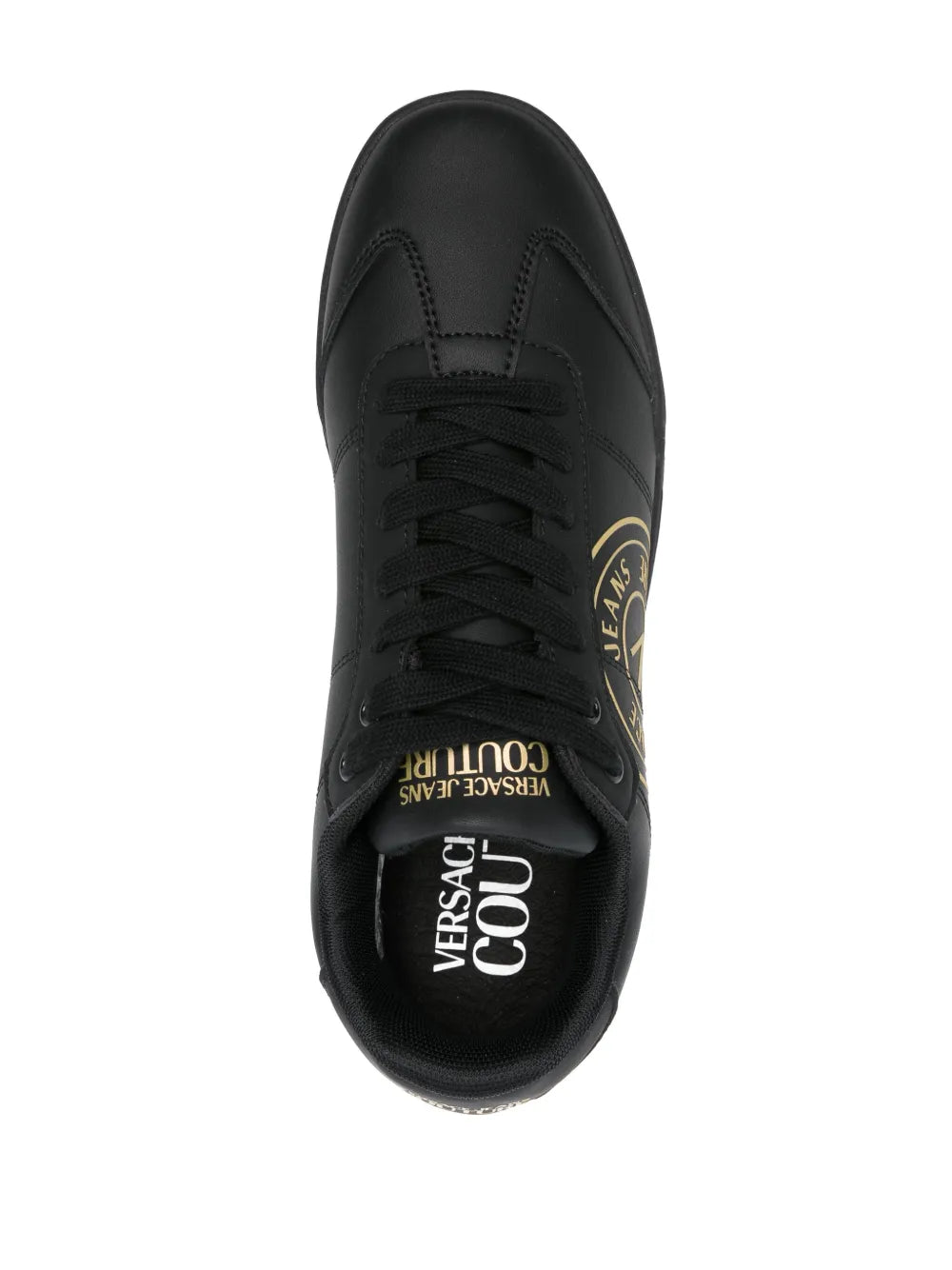 Jeans Couture Logo-Print Leather